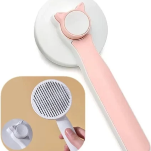 Kulaklı ve Kutulu Basmalı Pet Tarağı – Tek Tuşla Kolay Tüy Temizliği