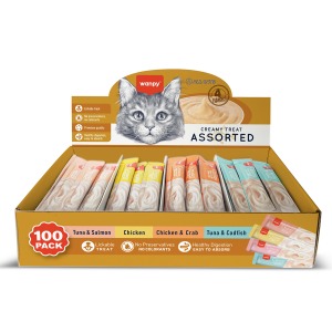 Wanpy 100’lü Krema Kedi Ödülü Standı | 4 Lezzet | Toptan Fiyat Avantajı